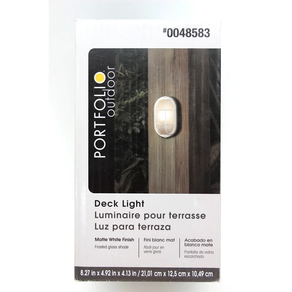 SET OF 4 Portfolio 8-1/4-in White Outdoor Flush-Mount Deck Post Wall Light • NIB